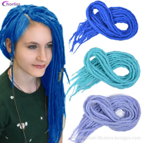 Wholesale Ombre Soft Nepal Felted Wool Handmade Long 22'' Afro Synthetic Dreadlocks Crochet Braids Hair For Kids And Adult